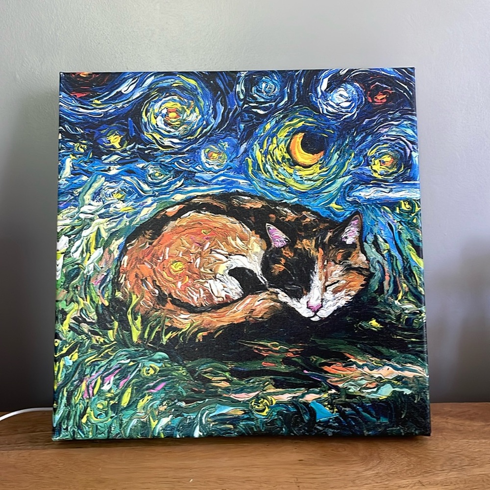Adorable Cat Van Gogh painting